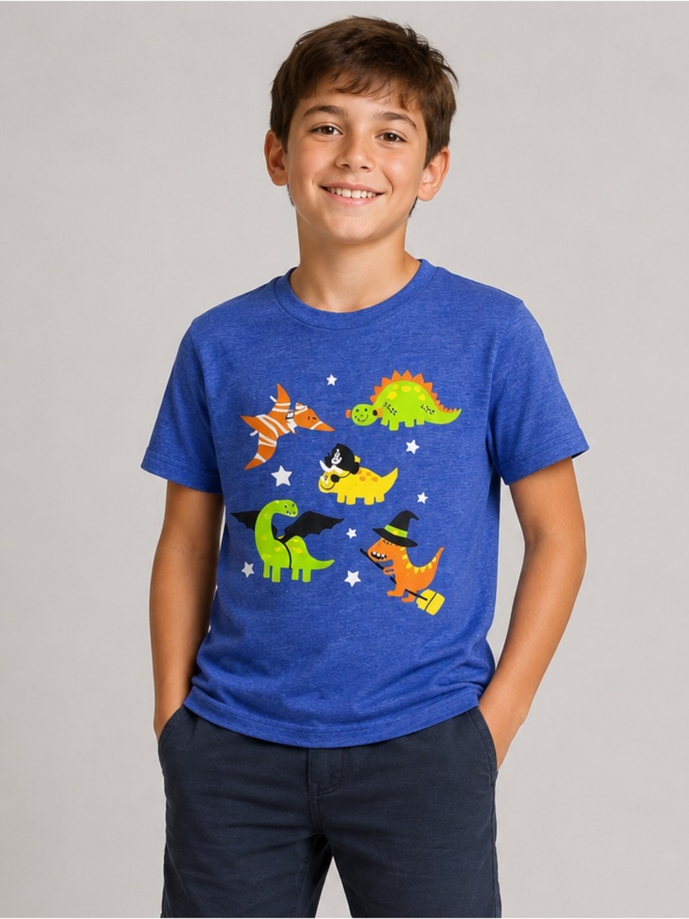 INSTANT MESSAGE Youth L Royal Blue Short Sleeve Halloween Fall T-Shirt